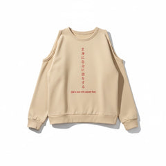 Felpa Aiko cutout spalle con ricamo japan