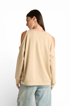 Felpa Aiko cutout spalle con ricamo japan