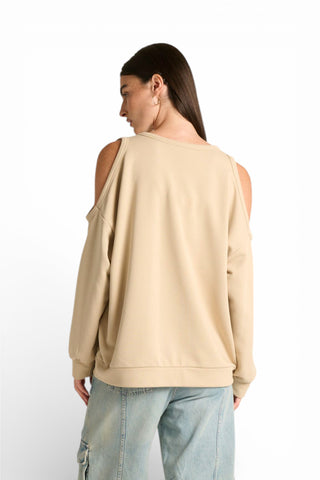 Felpa Aiko cutout spalle con ricamo japan