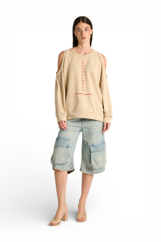 Felpa Aiko cutout spalle con ricamo japan