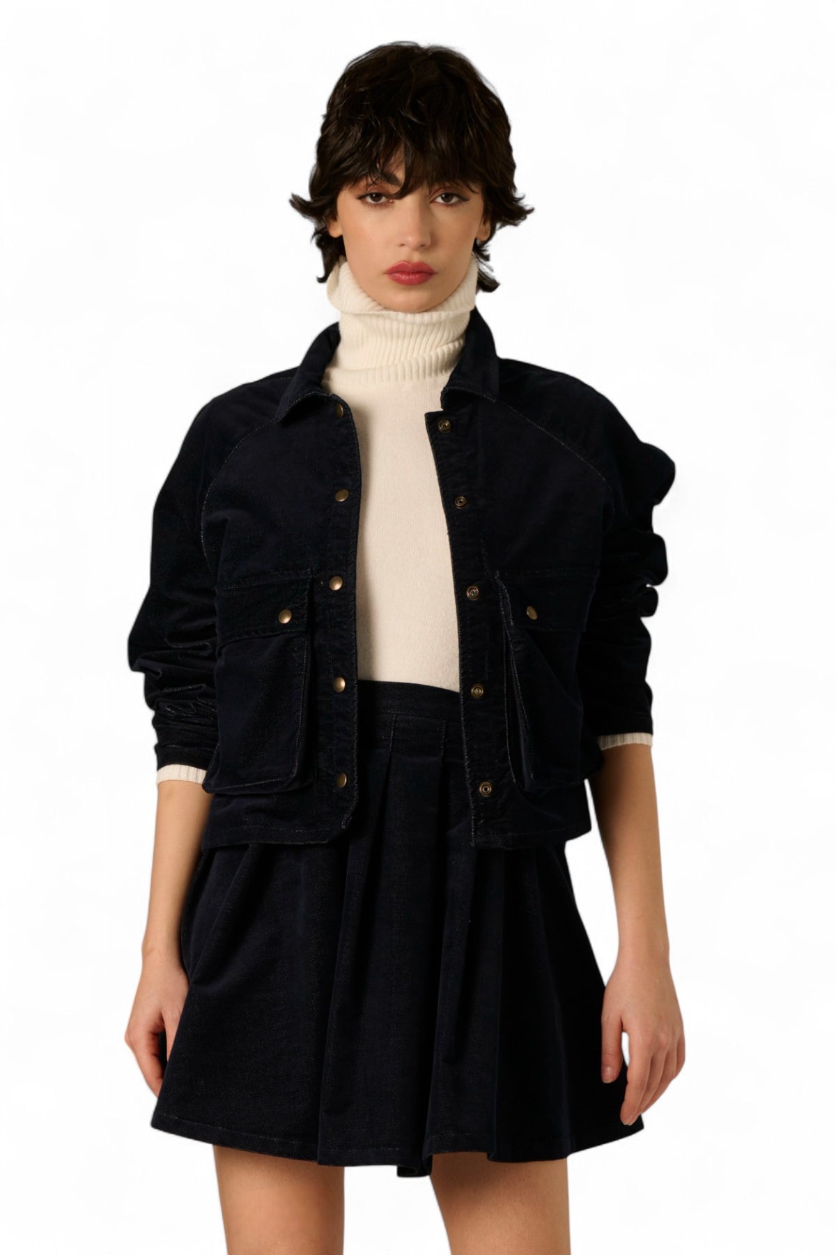 Giubbino Jolie Bomber in denim floccato