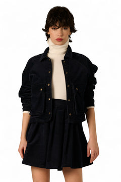 Giubbino Jolie Bomber in denim floccato