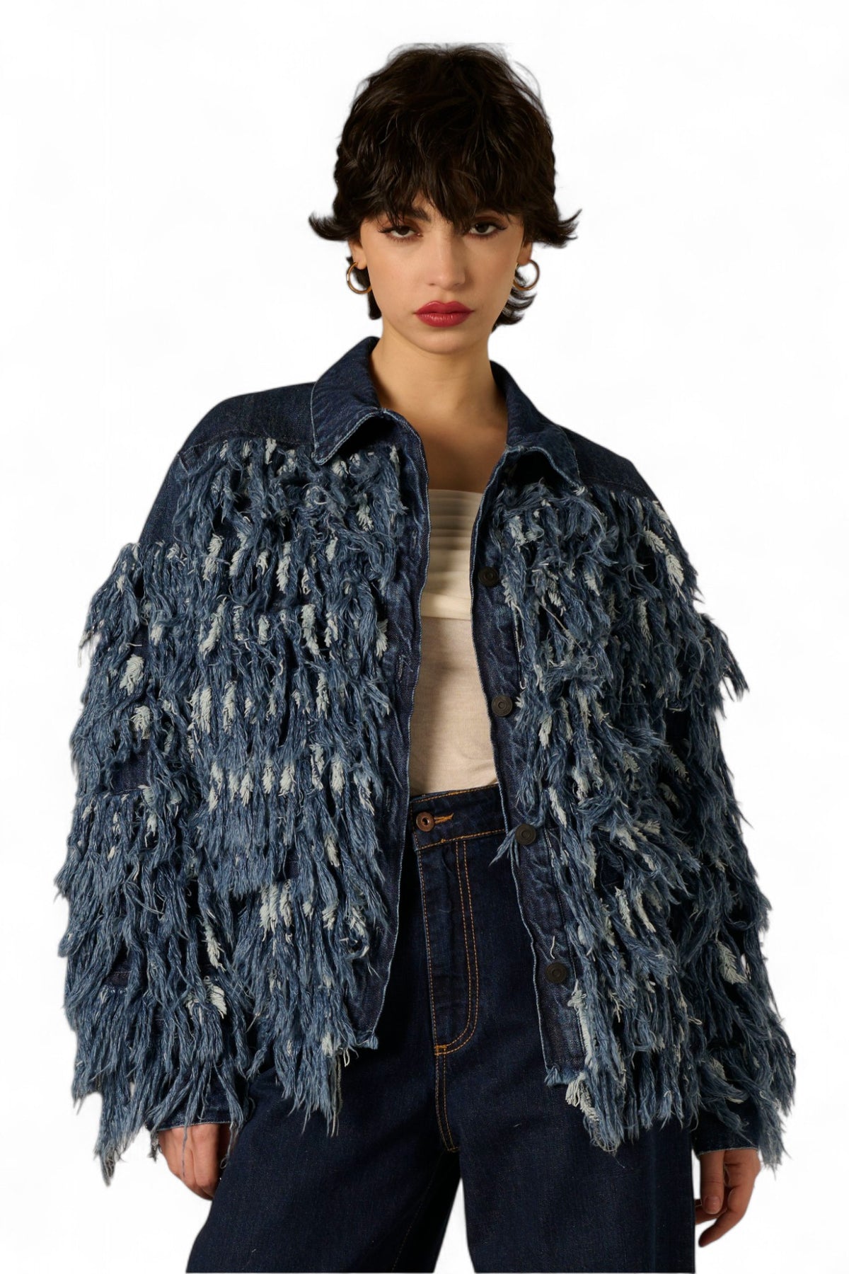 Bomber Jordan in denim fur