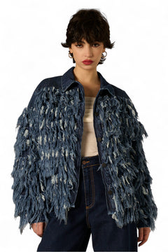 Bomber Jordan in denim fur
