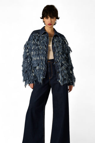 Bomber Jordan in denim fur