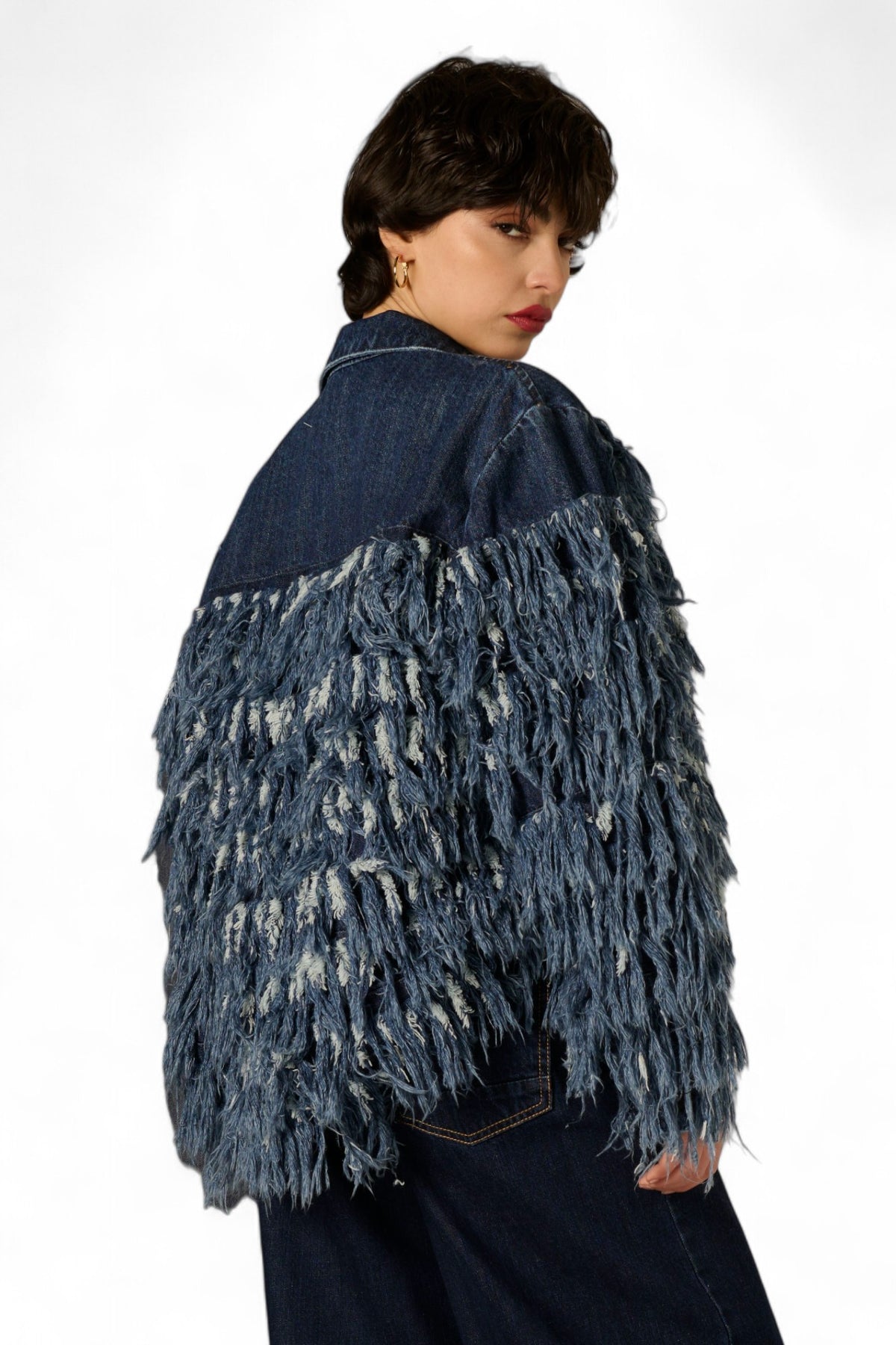 Bomber Jordan in denim fur