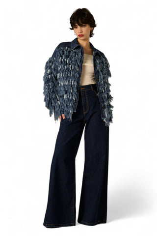 Bomber Jordan in denim fur