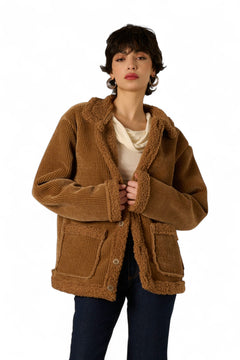 Giacca Kelly in velluto con teddy in tono