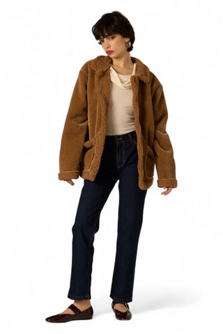 Giacca Kelly in velluto con teddy in tono