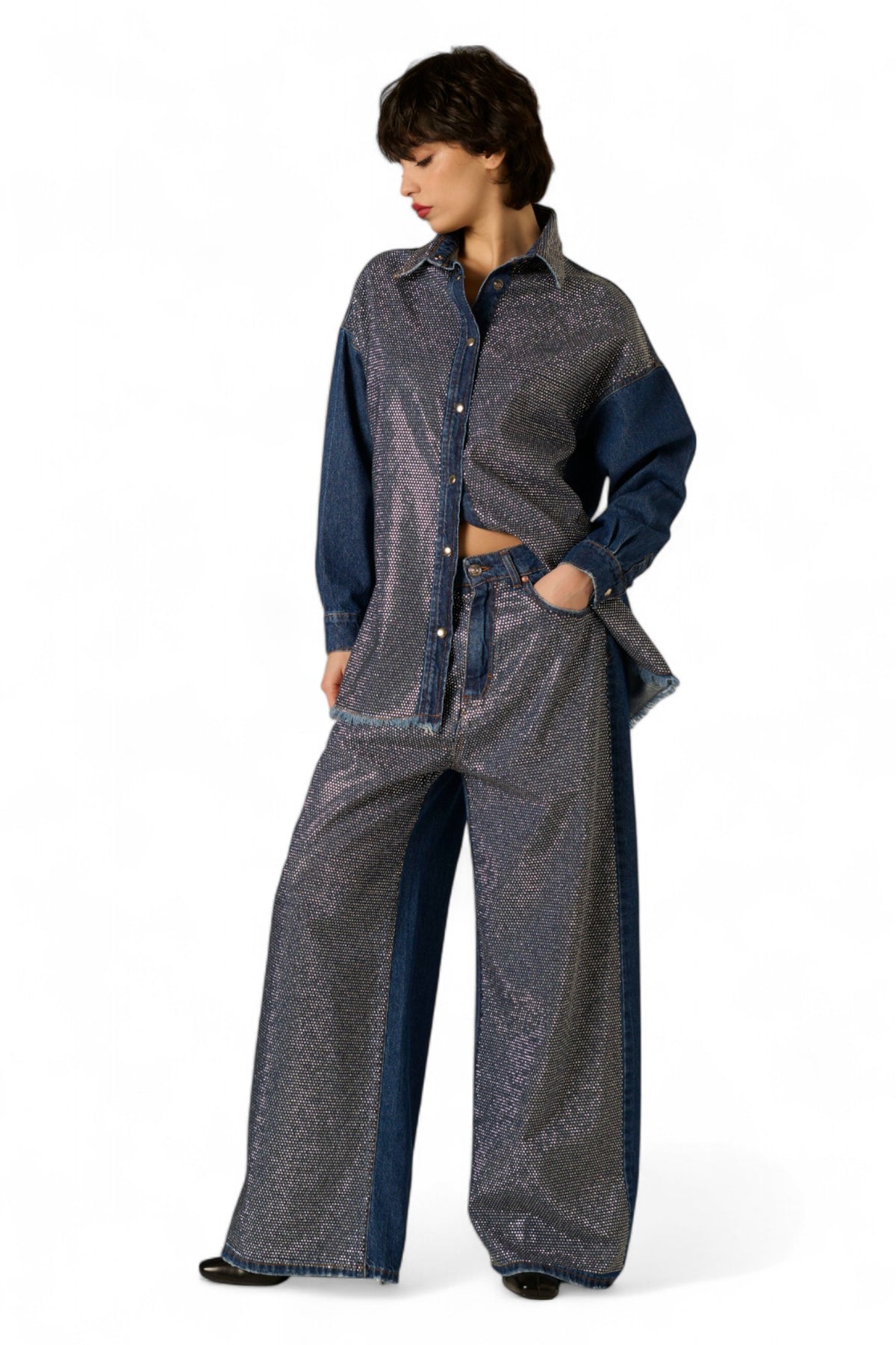 Giacca camicia Kira con applicazione