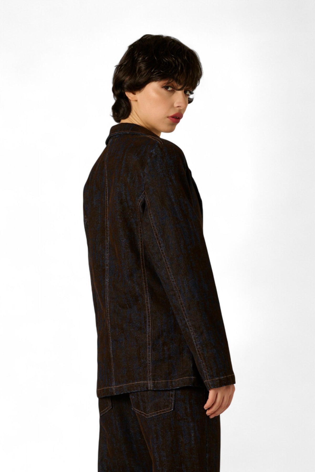 Giacca Lily in denim floccato