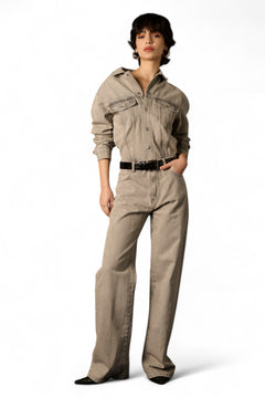 Jumpsuit Mary in denim fermo grigio