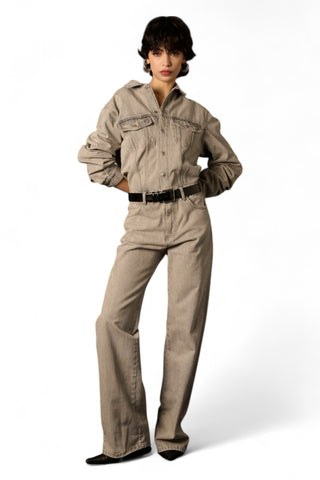 Jumpsuit Mary in denim fermo grigio