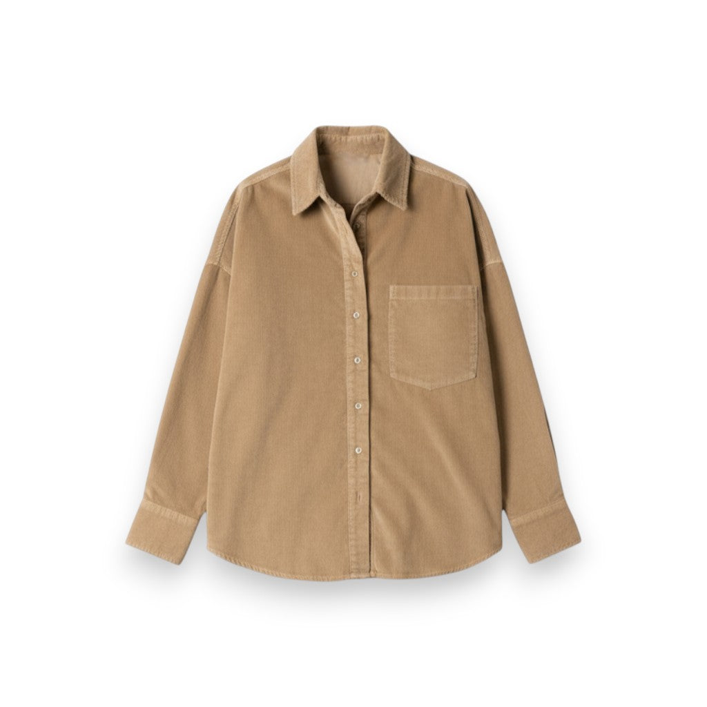 Peach velvet and modal blend shirt
