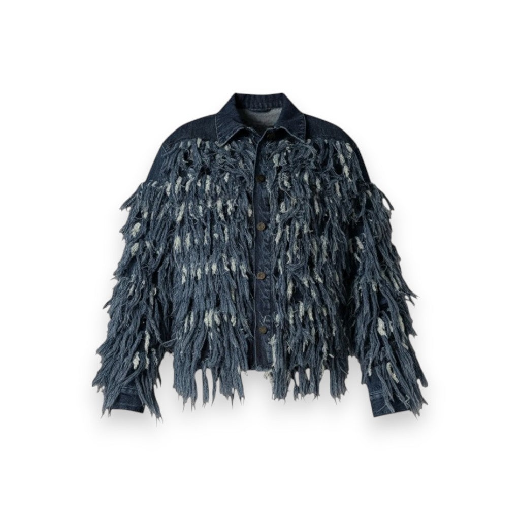 Bomber Jordan in denim fur
