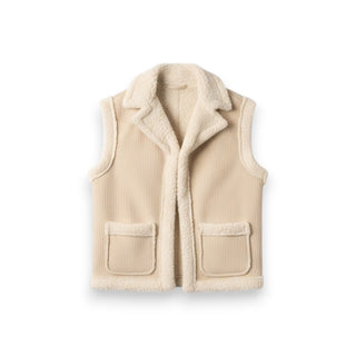 Gilet Kate in velluto con teddy in tono
