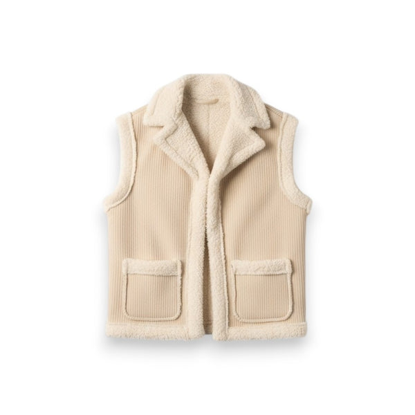 Gilet Kate in velluto con teddy in tono