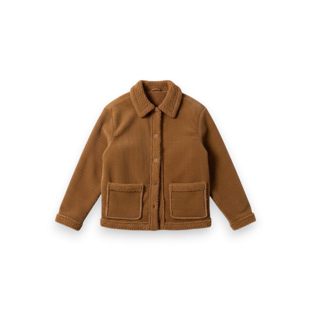 Giacca Kelly in velluto con teddy in tono