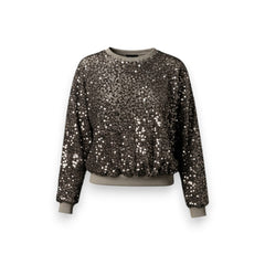 Felpa Vivi in pailettes piccole grigie