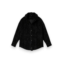 Giacca camicia Lola oversize in denim floccato