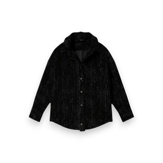 Giacca camicia Lola oversize in denim floccato