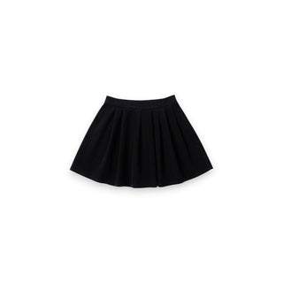 Gonna Fara a pieghe in denim floccato