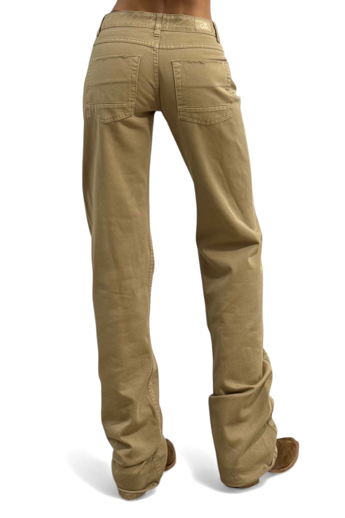 Pantaloni Bryana beige taupe - vista posteriore fit sofisticato glamour
