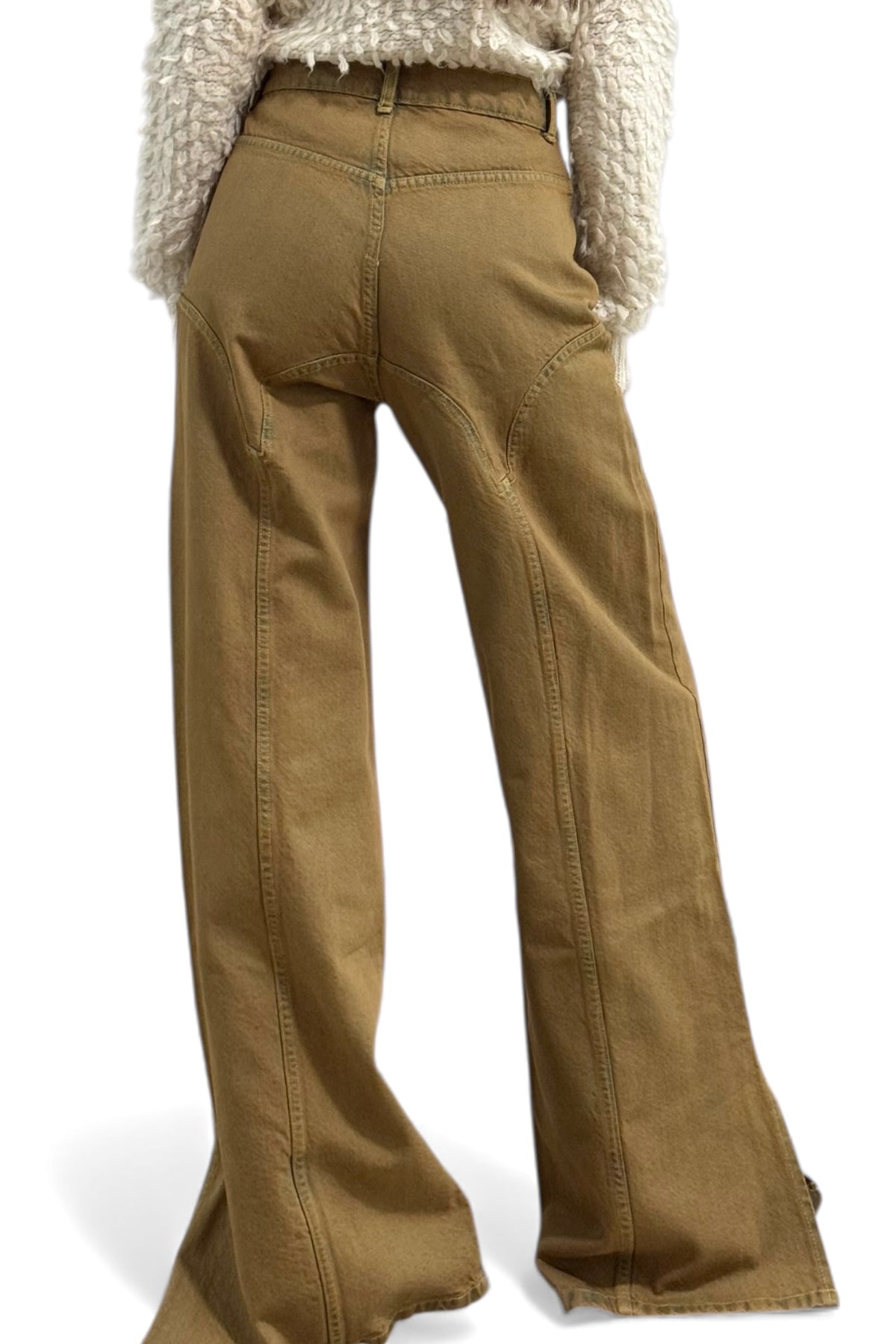 Pantaloni Betty denim sovrattinto - vista posteriore con tagli
