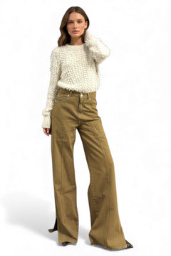 Pantaloni Betty fit comodo tabacco - modella taglia 26 altezza 165cm
