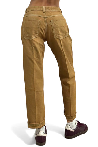 Pantaloni Blake relaxed in denim tabacco