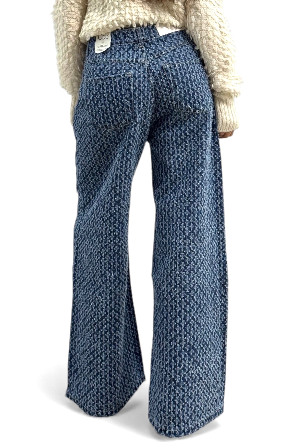 Jeans Amira wide leg - vista posteriore trattamento laser unico
