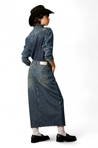 Camicia Pia in denim con collo a punta