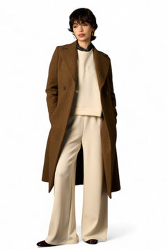Cappotto Sally tessuto diagonale - modella taglia S altezza 175cm
