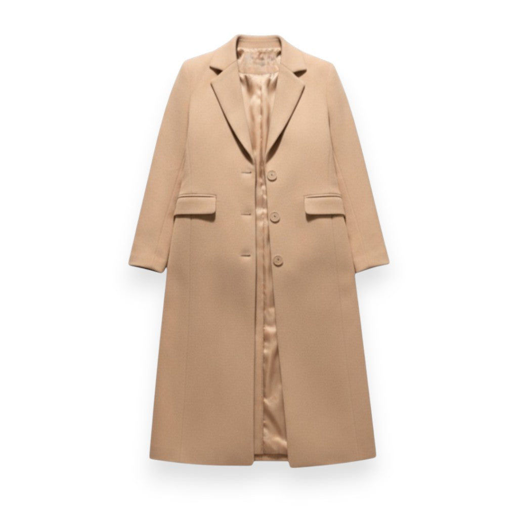 Cappotto Sam basic tessuto tecnico urban chic - vista frontale monopetto
