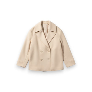 Cappottino corto Sara doppiopetto relaxed fit - vista frontale fresco giovane
