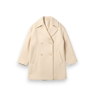 Cappotto Shay lunghezza media tessuto diagonale - vista frontale doppio petto
