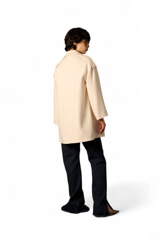 Cappotto Shay lunghezza media in tessuto diagonale