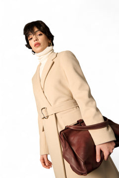 Cappotto Sidney con cintura - dettaglio completo look impeccabile
