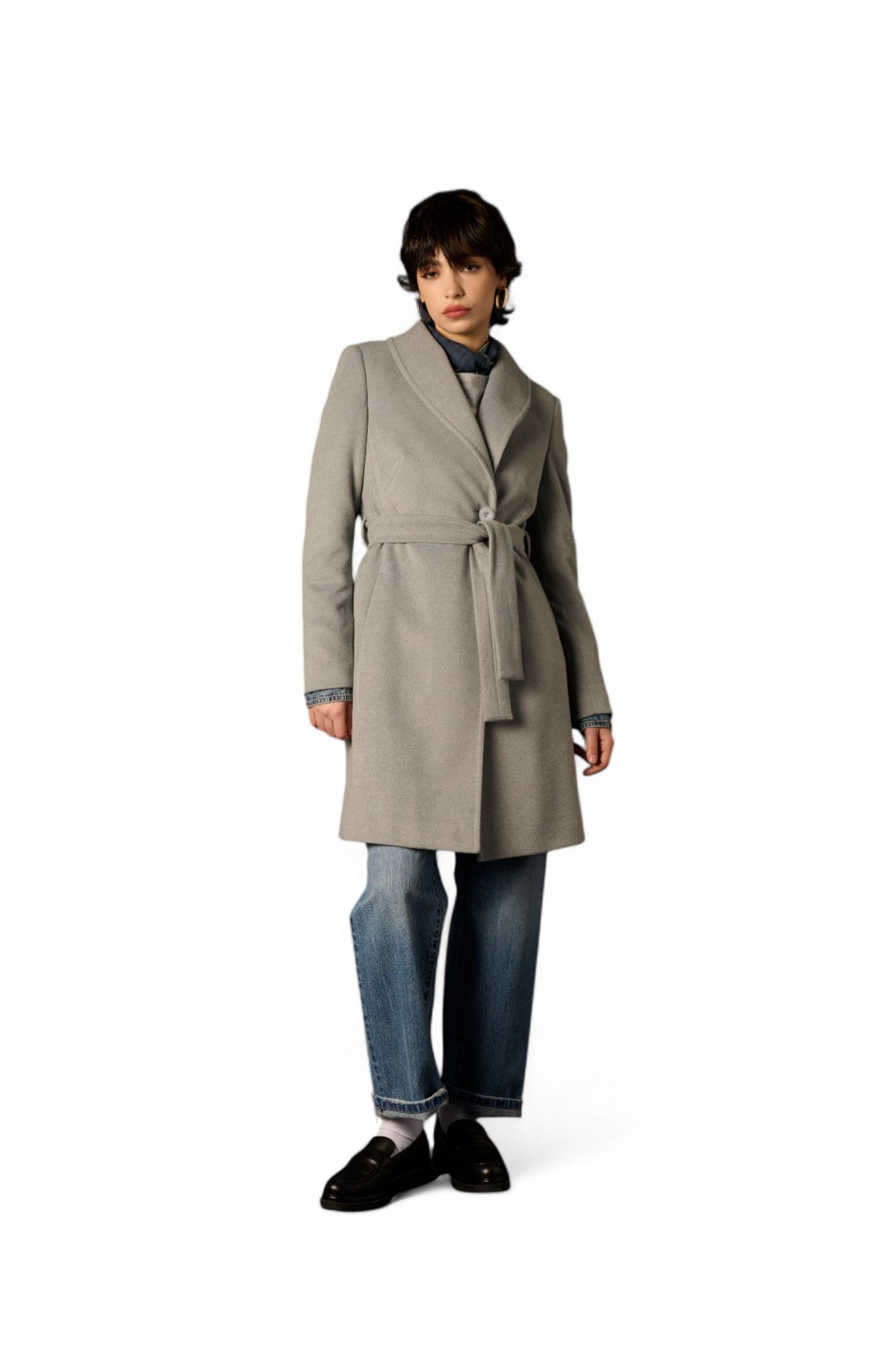 Cappotto Sonya - vista completa praticità calore casual raffinato
