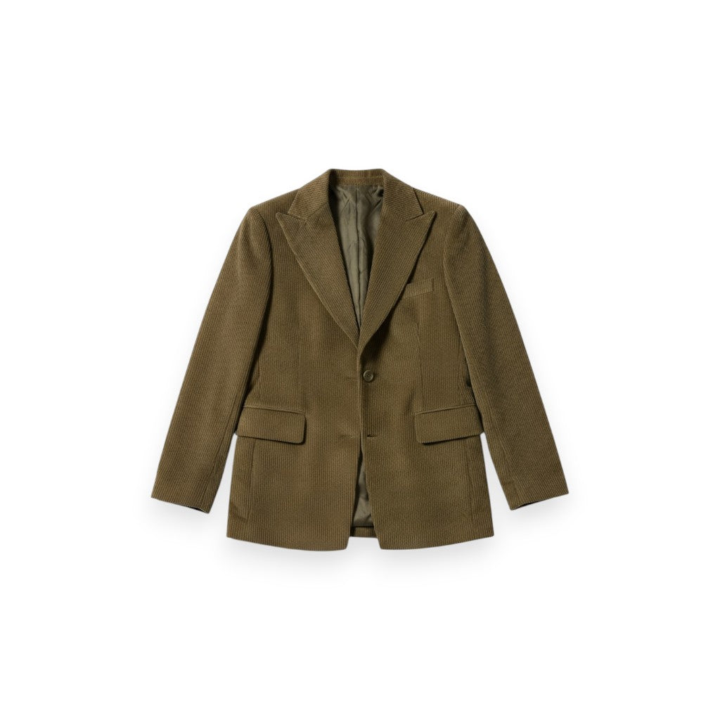 Giacca Susan velluto rocciatore color militare - vista frontale versatile
