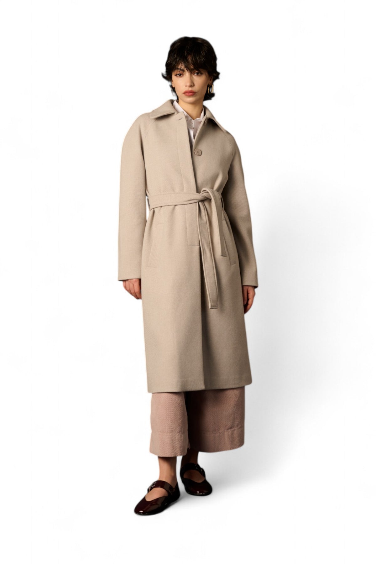 Cappotto Susy con fusciacca in vita - modella taglia S altezza 175cm
