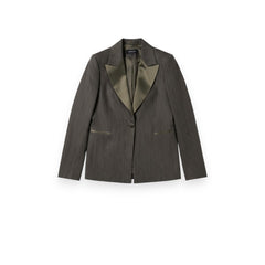 Giacca Tilda denim lyocell con rever in raso - vista frontale raffinata
