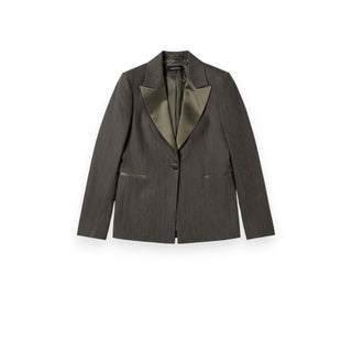 Giacca Tilda denim lyocell con rever in raso - vista frontale raffinata
