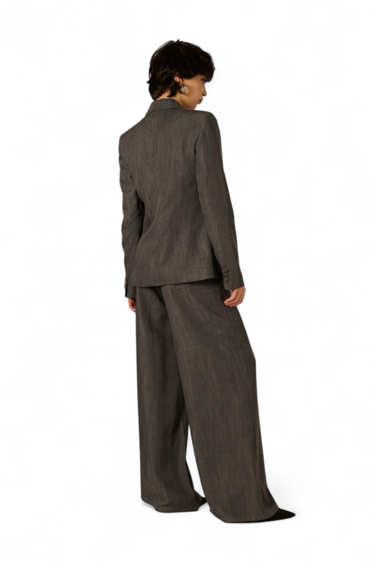 Giacca Tilda denim lyocell - vista laterale vestibilità comfort
