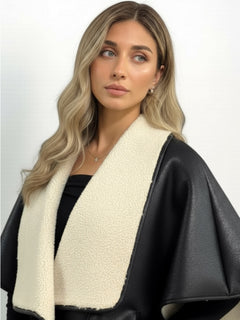 Mantella Tracy con teddy - dettaglio calore comfort montone
