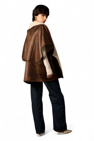 Mantella montone Tracy con teddy a contrasto