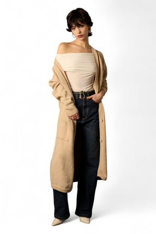 Maglia Vera con collo ribaltato con arricci in misto cashmere