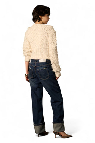 Pull cropped Violet in maglia bouclè