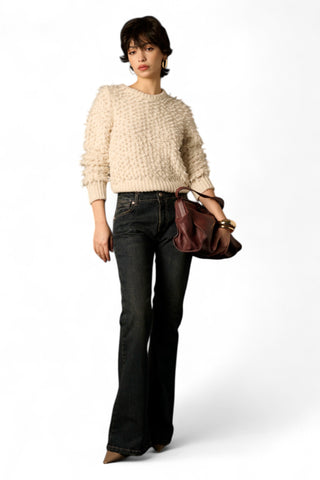 Pull cropped Violet in maglia bouclè