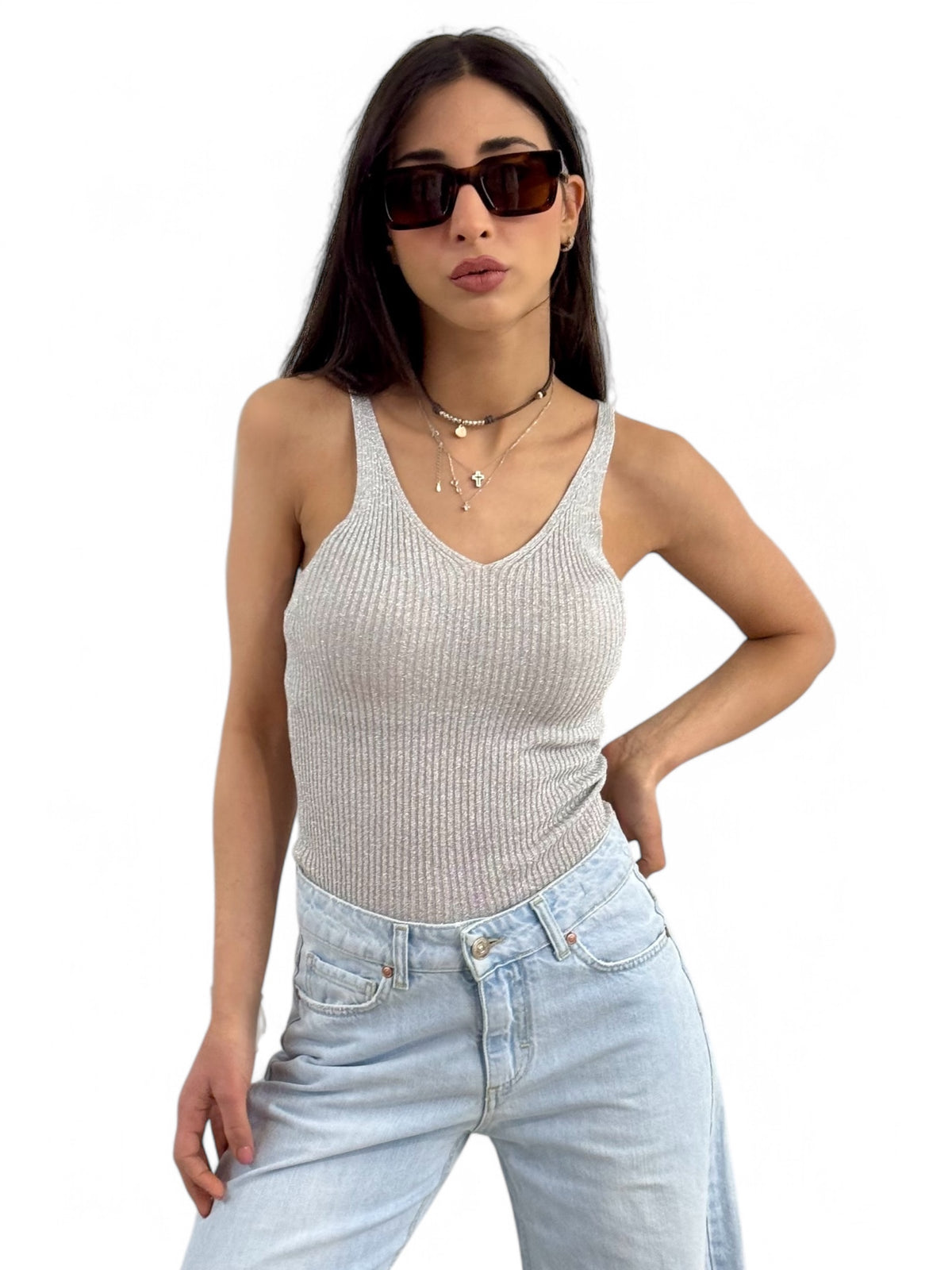 Top VIOLET lurex